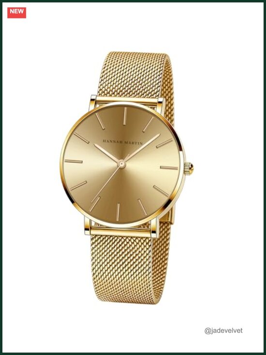 Luxury Gold Women\'s Watch Stainless Steel Analog Quartz Dress Watch Water